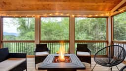 Covered Deck + Firepit | Black Mountain Retreat | Sweetgum by AvantStay