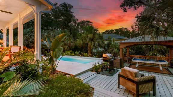 Serenity at Surfside by AvantStay | Pool, Porches, Fire Pit & Arcade Near Vilano Beach