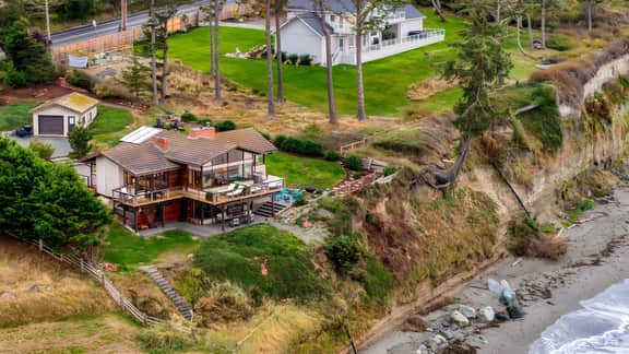 Oceanfront Home w/ Outdoor Dining, 2 Firepits + Steps to Beach | Salish Sea Escape by AvantStay
