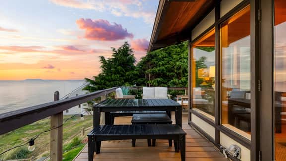Oceanfront Home w/ Outdoor Dining, 2 Firepits + Steps to Beach | Salish Sea Escape by AvantStay