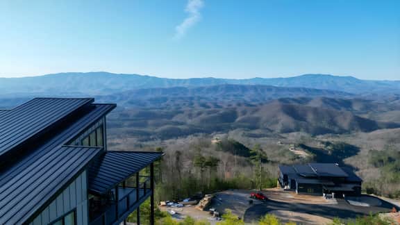 Luxury Cabin w/ 180 Views, Hot Tub & Firepit Near Dollywood & Nat'l Park | Bird's-Eye View by AvantStay