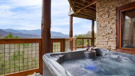 Sleeps 21 • Luxury Cabin w/ Panoramic View, Hot Tub, Game Room | Pinnacle Chalet