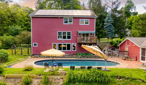 Historic Barn Retreat w/ Pool & Pond Views | Longview Pond Lodge by AvantStay