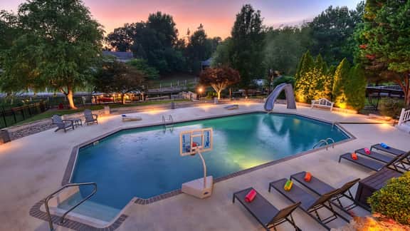 Lakefront Home + Saltwater Pool + Slide | Private Dock, Fire Pit | Sip, Sip Away