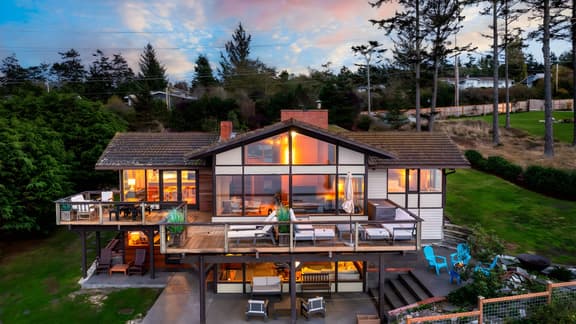 Oceanfront Home w/ Outdoor Dining, 2 Firepits + Steps to Beach | Salish Sea Escape by AvantStay
