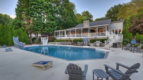 Lakefront Home + Saltwater Pool + Slide | Private Dock, Fire Pit | Sip, Sip Away